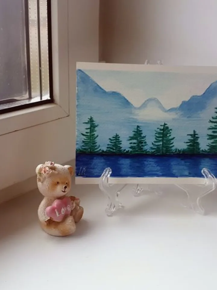 Embrace of Nature, Mountain Lake Painting