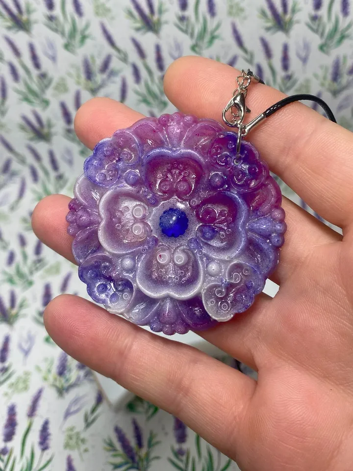 Pendant with cord. Handmade.