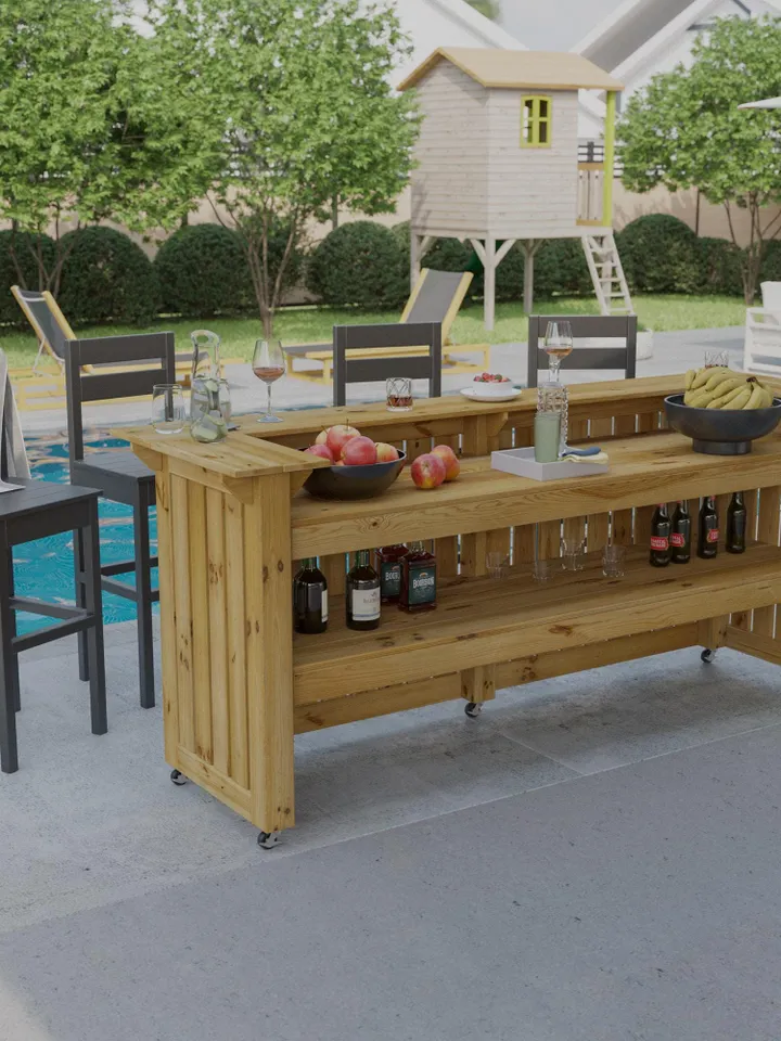 DIY Outdoor Bar Plans, Bar Stool Plans, Patio Furniture, PDF