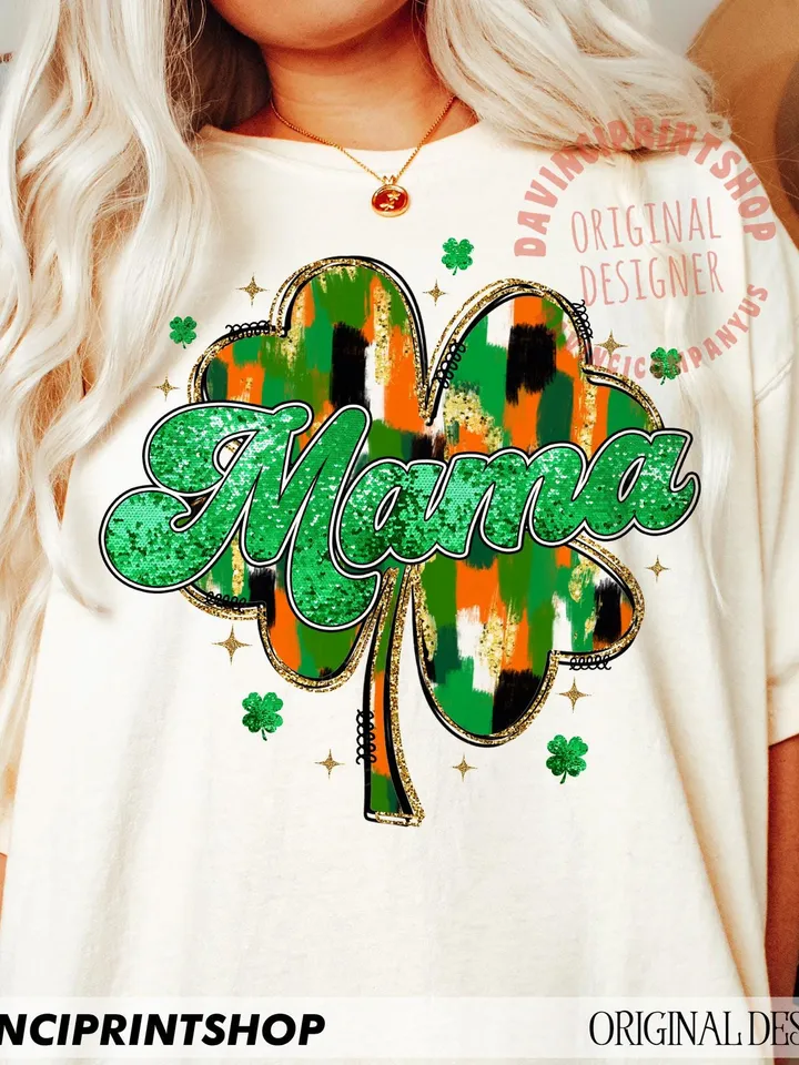 Mama St Patricks Day PNG, Glitter St Patricks png, Shamrock png, Irish Mama png, St Patricks Day png, Mama St Patty's png, Gift for mama,png