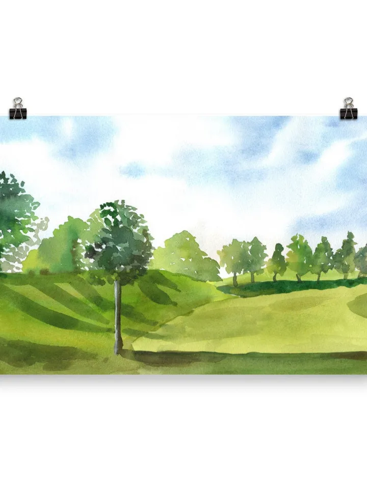 Watercolor Landscape Print  Wall Art Landscape Neutral Poster Sky Poster Wall Decor Fine Art Poster Nature Poster Fine Art Poster Landscape
