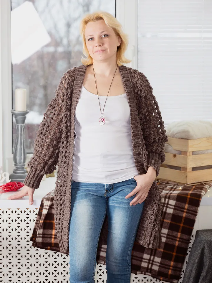 Long Open Front Cardigan Crochet Pattern – Women's Cardigan Casual