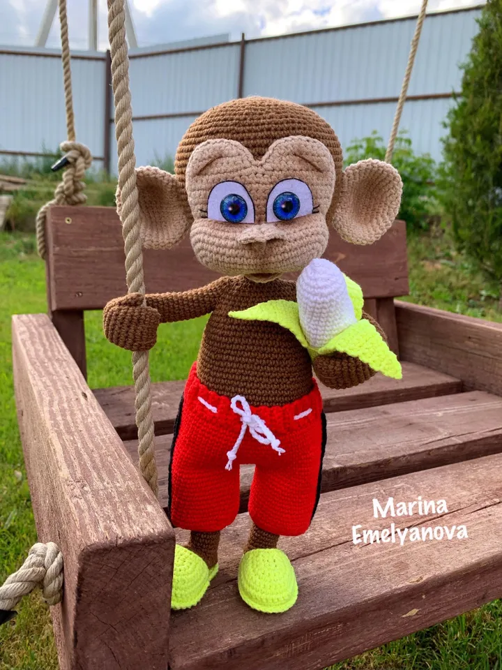 Digital Download - PDF. 2 Crochet Patterns Monkeys. DIY amigurumi toy tutorial.