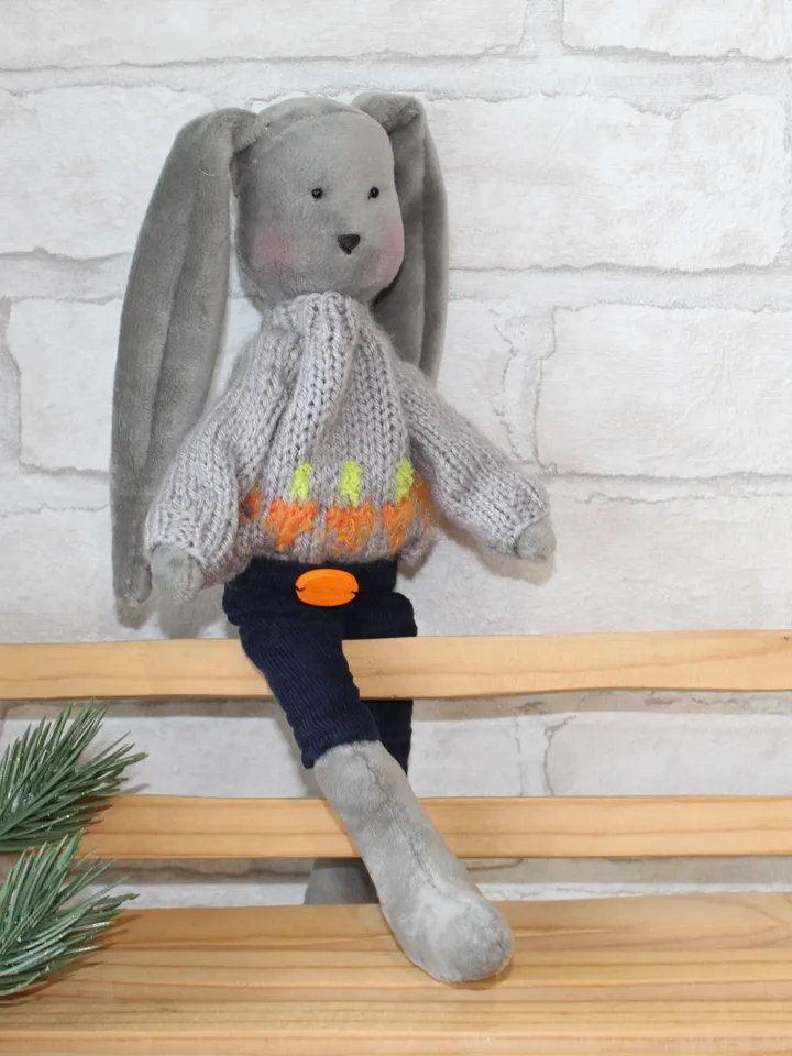 Stuffed animal pattern - Christmas bunny pattern - soft toy sewing pattern - Christmas gift idea