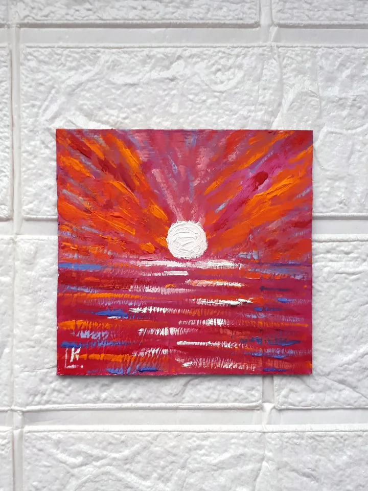 Sunset Miniature #3, Seascape Painting