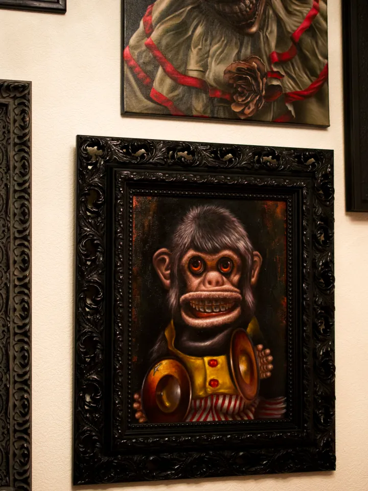 Oil painting The Monkey Jolly Chimp