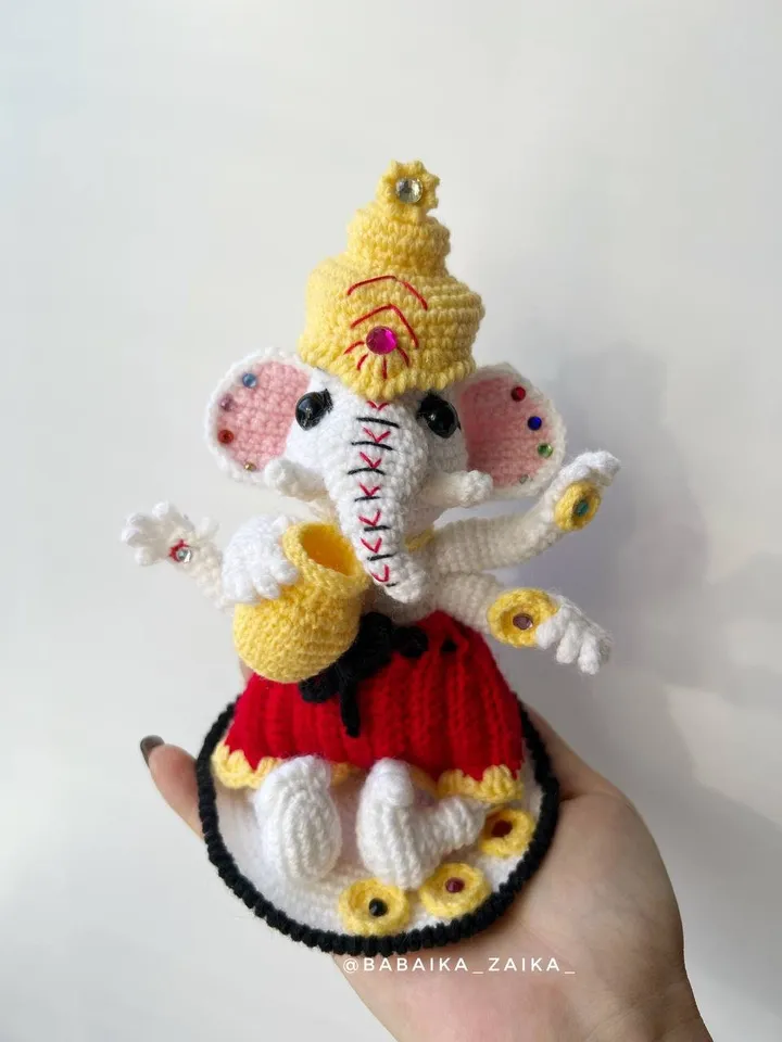 PDF Crochet Ganesha Amigurumi Elephant Crochet Elephant Crochet Indian Pattern Small Animal pattern Crochet astrology Elephant Toy Tutorial