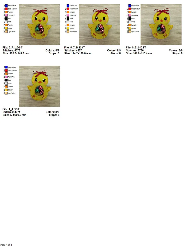 Easter Chicken Peekaboo Treat Bag Machine embroidery design. Easter Chicken in the Hoop design for Machine embroidery.
