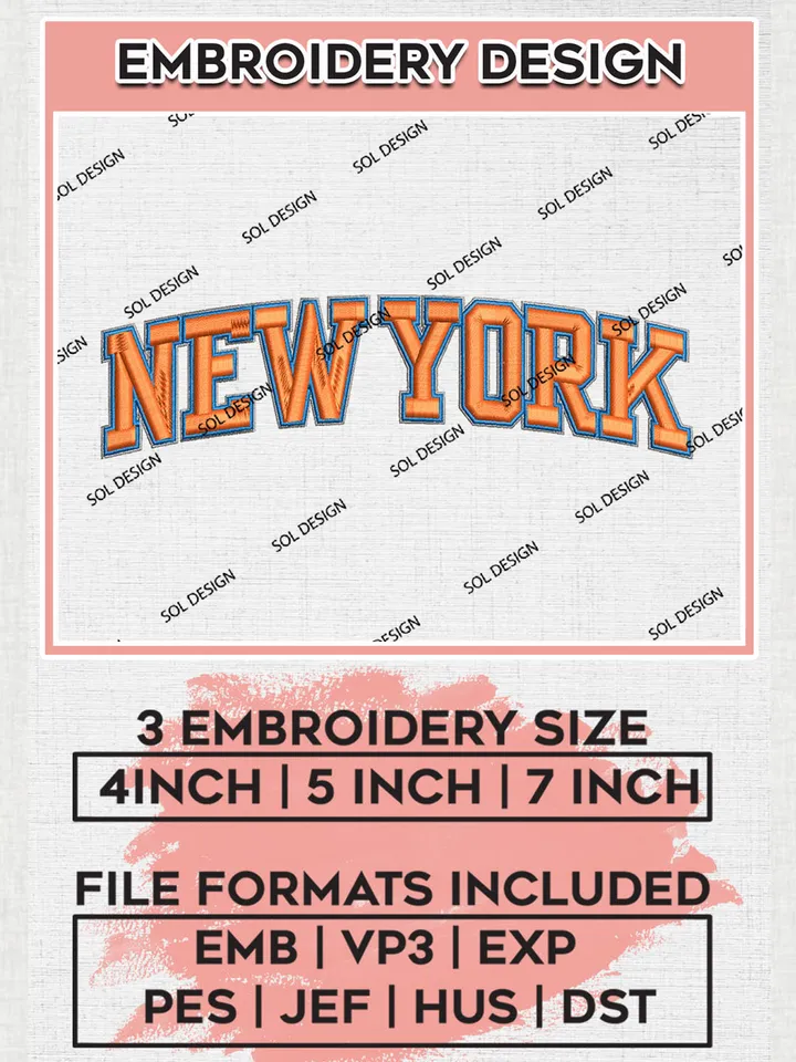 New York Knicks Wordmark Logo Embroidery Designs, New York Knicks Team Logo Embroidery, Basketball Team Logo Embroidery Files, NBA Team, 3 sizes, Machine embroidery Files, Digital Download
