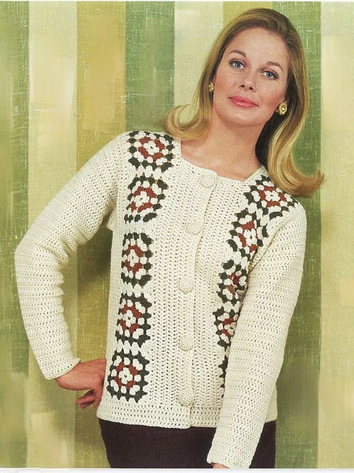 Cardigan crochet pattern, granny squares cardigan, easy crochet pattern cardigan, jacket crochet pattern instant download