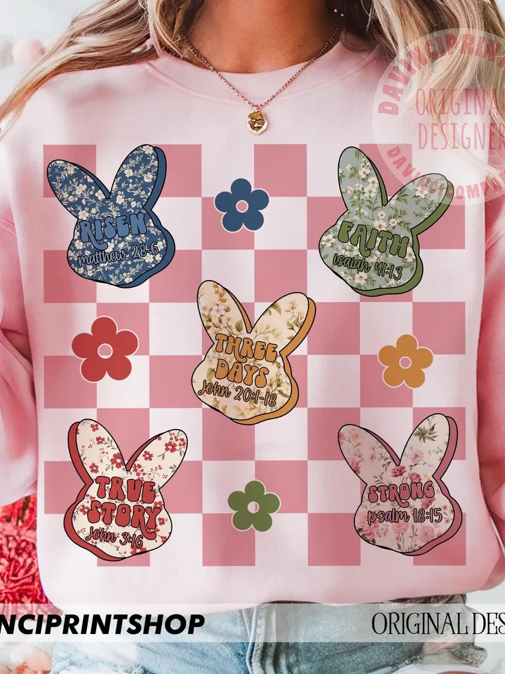 Easter Bunny Candy png, Floral Bunny Christian png, Easter Christian png, Floral Bunny png, Christian png, Bunny png, Easter Spring png