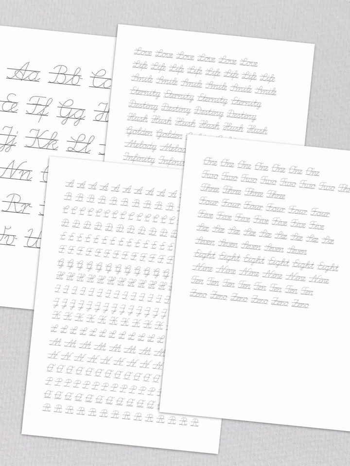 Alphabet Tracing Sheets , cursive font, calligraphy for beginners, handwriting practice
Printable cursive handwriting practice sheets letter A-Z