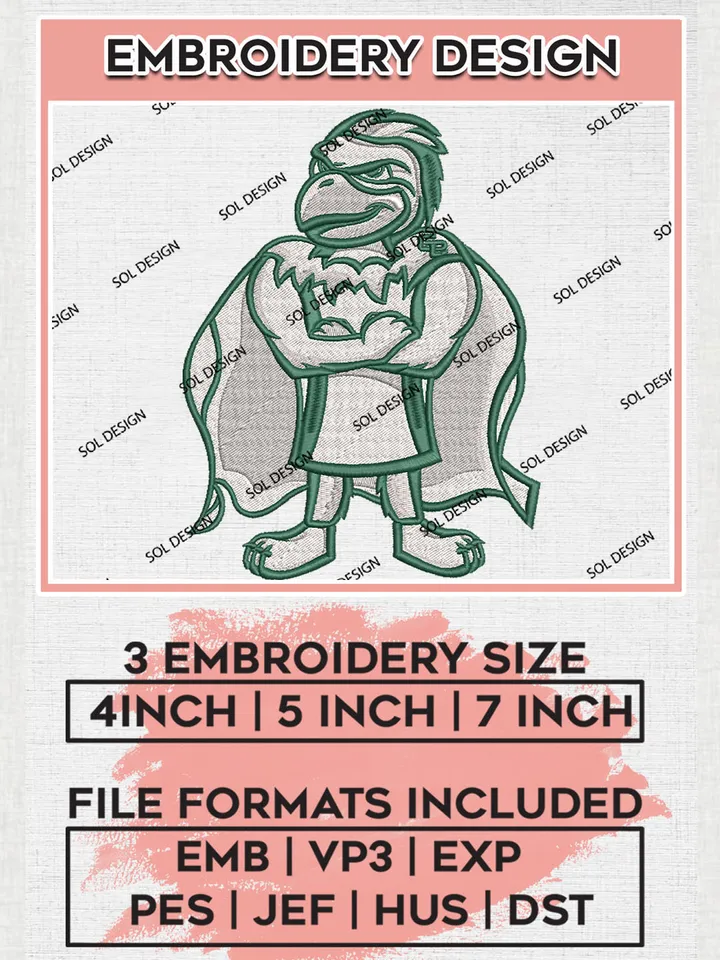 NCAA Green Bay Phoenix College Football Team Mascot Logo Embroidery Design Files, NCAA Green Bay Phoenix Machine Embroidery, NCAA Teams, Game Day, 3 sizes, NCAA Machine embroidery designs, Digital Download