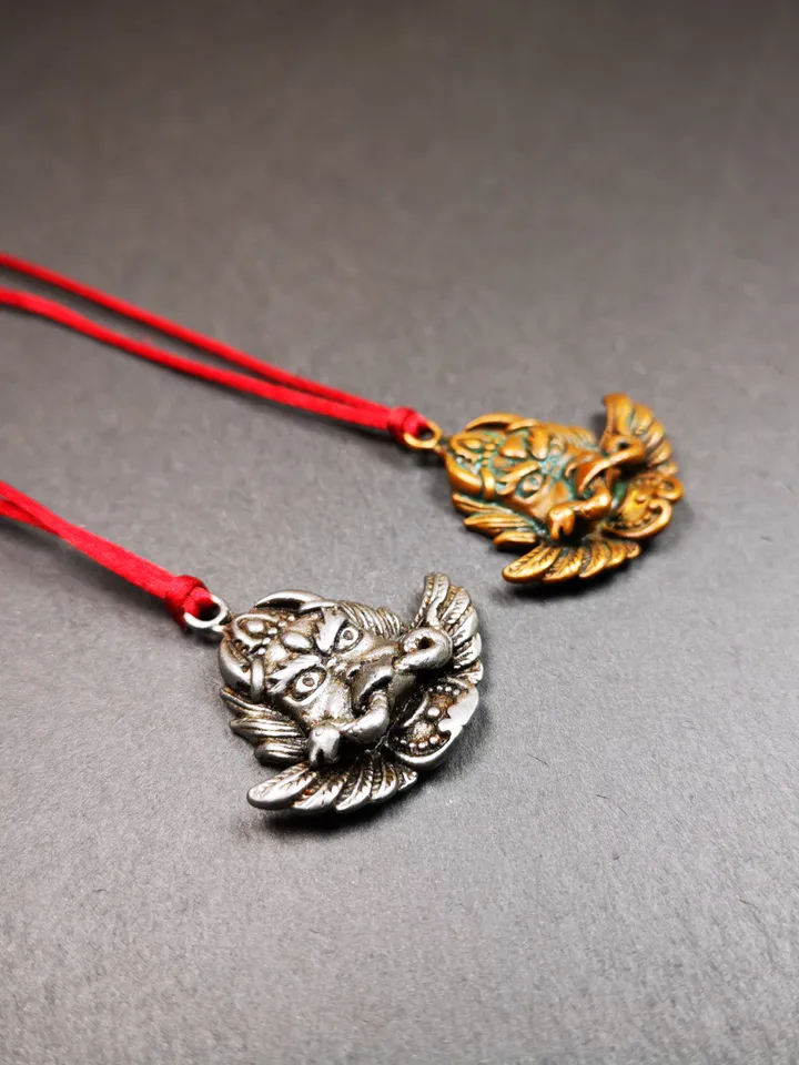 Gandhanra Antique Tibetan Buddhist Amulet Pendant - Garuda - The Golden-Winged Bird, Crafted from Cold Iron