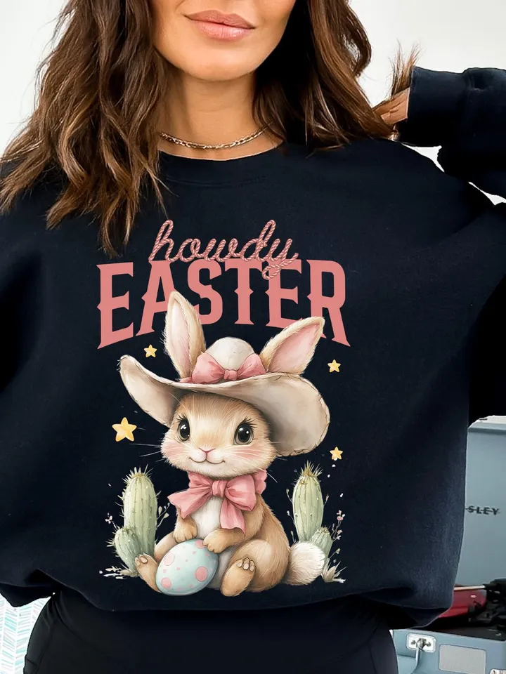 Howdy Easter PNG, Digital Download,Easter png,Kids Easter png,Digital Design,Happy Easter,Western Easter png,Western Bunny png,Trendy png