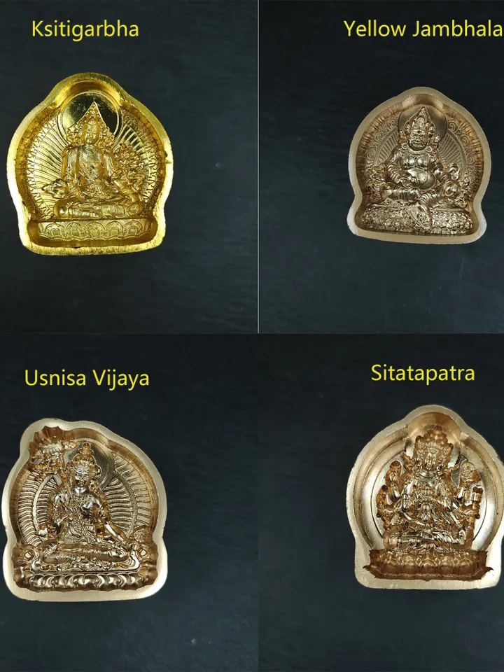 Authentic Tibetan Tsa Tsa Molds - 13 Types Mini Buddha Statue Clay Molds, Brass Molds for DIY Sacred Art, Decoration, and Spiritual Practice