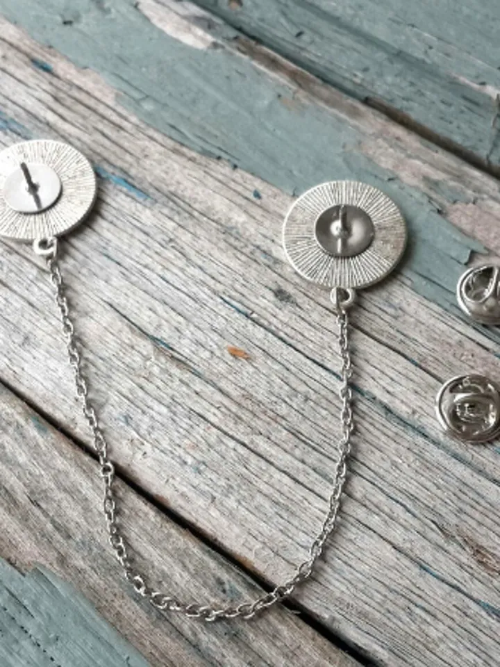 Van Gogh Brooch, Starry Night Collar Pin with chain