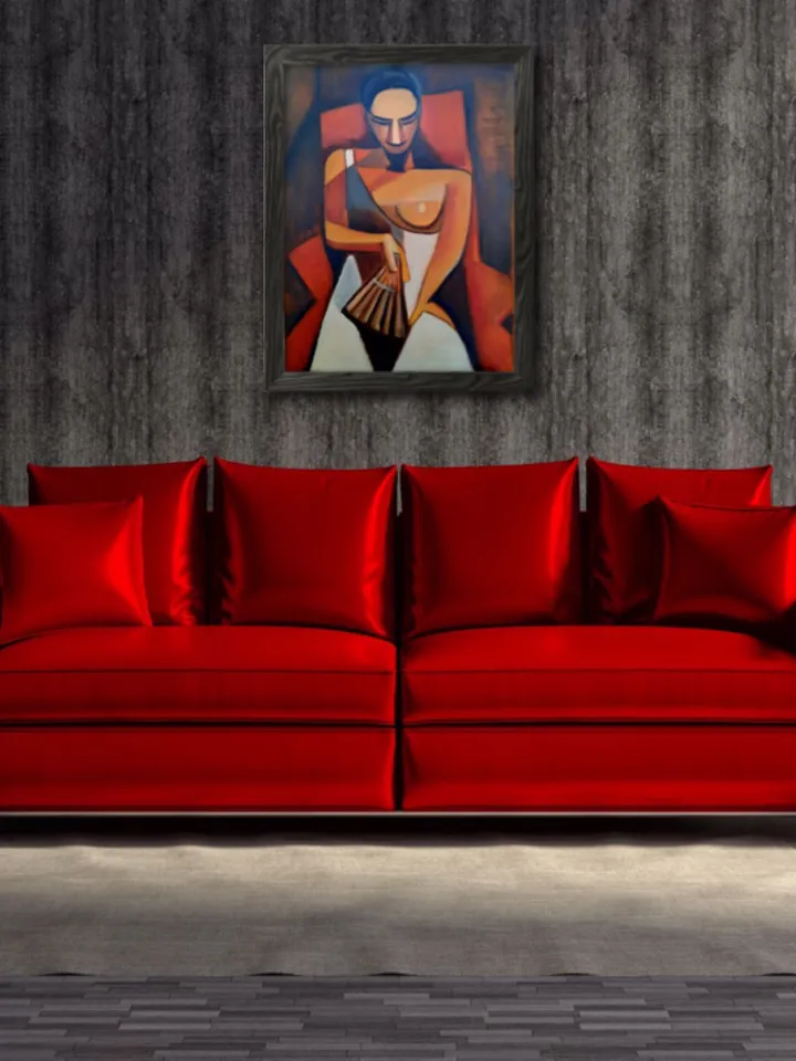 Picasso Woman with fan Pablo Picasso Art Picasso artwork Picasso oil painting on wall