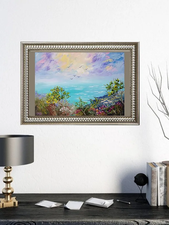 Seascape Painting Landscape Original Art Beach Wall Art Impasto Oil Painting