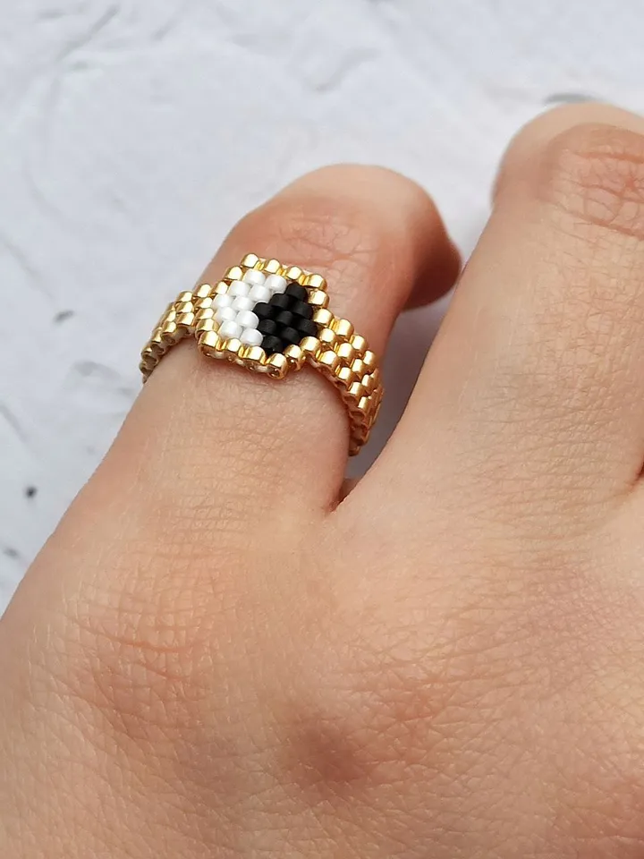 PDF tutorial - Beaded Signet ring