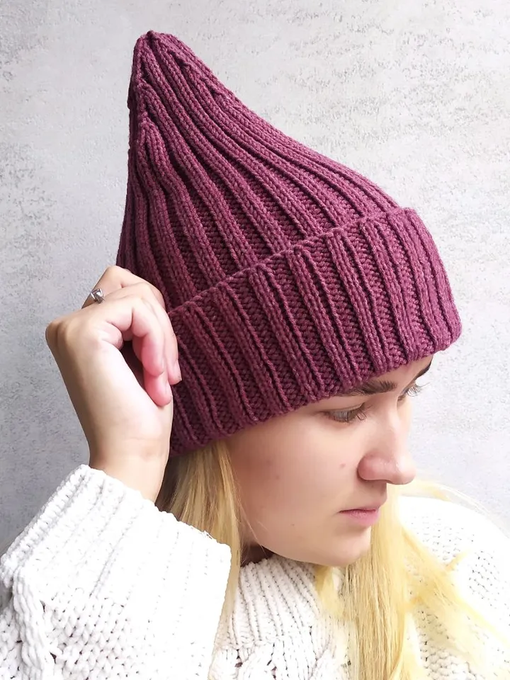 Warm handmade knitted hat