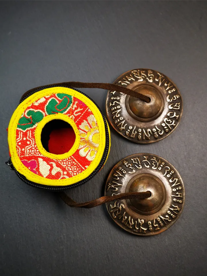 Gandhanra 7.4cm Tibetan Cymbals,OM Mantra Tingsha Bell,Buddhism Ritual Implement,Handmade in Nepal