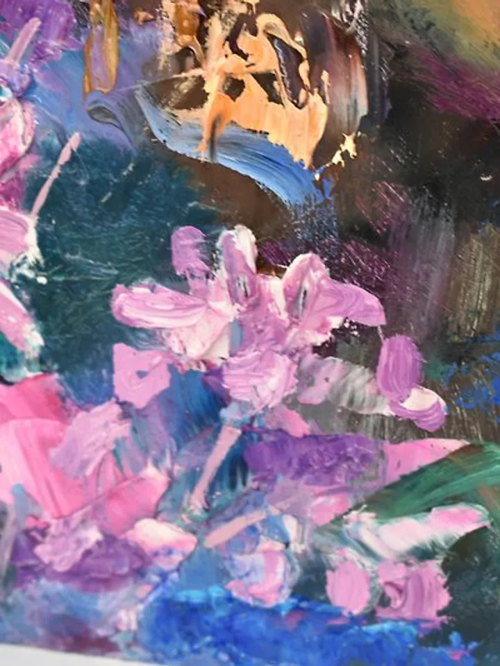 Girl Painting Original Painting Portrait Woman Artwork Flowers