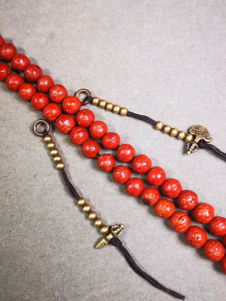 Gandhanra Handmade Tibetan Buddhist Mala Counters,Prayer Bead Counters,with Kartika and Kila Pendant,Made of Brass,Small Size 4mm