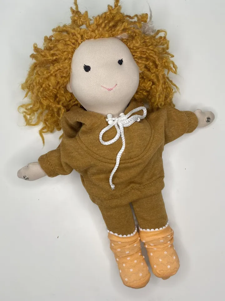 Waldorf doll boy ready to ship, mohair doll hair, Textile toy, Organic eco friendly doll, Stuffed toy, Handmade dolls