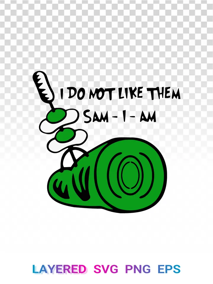 Green Eggs Ham SVG PNG, Dr Seuss Quote Clipart, Sam I Am