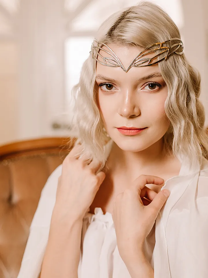 Jewelry for modern elves and fairies Elven style diadem bridal tiara art nouveau circlet Fantasy Fairy Wedding Veronika