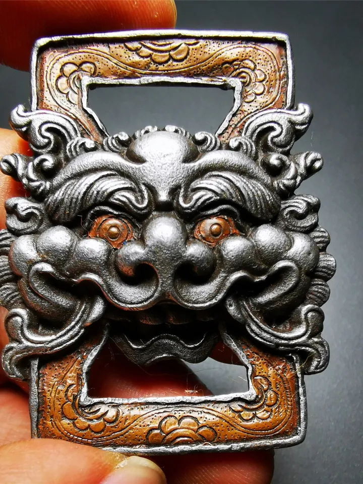 Gandhanra Handmade Tibetan Scripture Book Buckle,DIY Buckle for Book,Belt Backpack,Made of Cold Iron,inlaid Copper