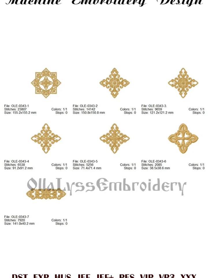 Crosses for Orthodox vestments set of embroidery designs
