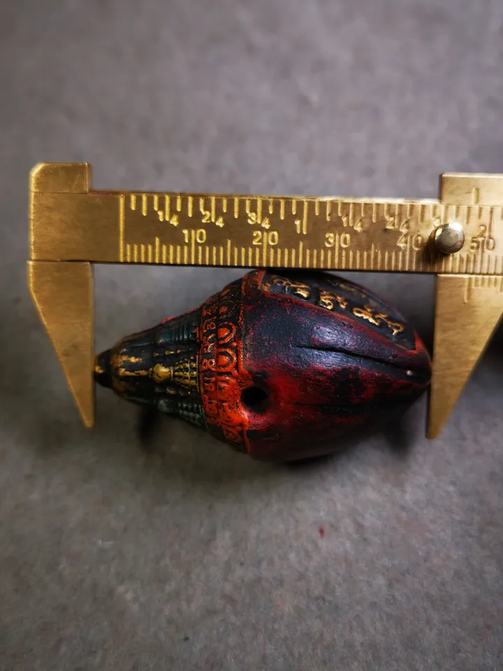 Gandhanra Old Tibetan Niang La Tsa Tsa Statue,Stupa Amulet,Pagoda Pendant,Small Size 48mm,50 Years Old