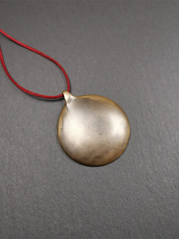 Gandhanra Vintage Tibetan Buddhist Amulet,Om Badge Pendant, Mantra of Om Mani Padme Hum, Made of Lima Brass,1.58&quot;