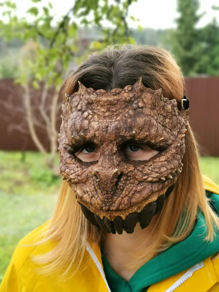 Turtle Mask, Dragon Mask, Full Fase Mask, Realistic Animal Mask for Halloween or Cosplay