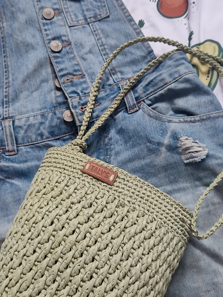 Handmade Raffia Crochet Basket Bag - Womens Fashion Accessory