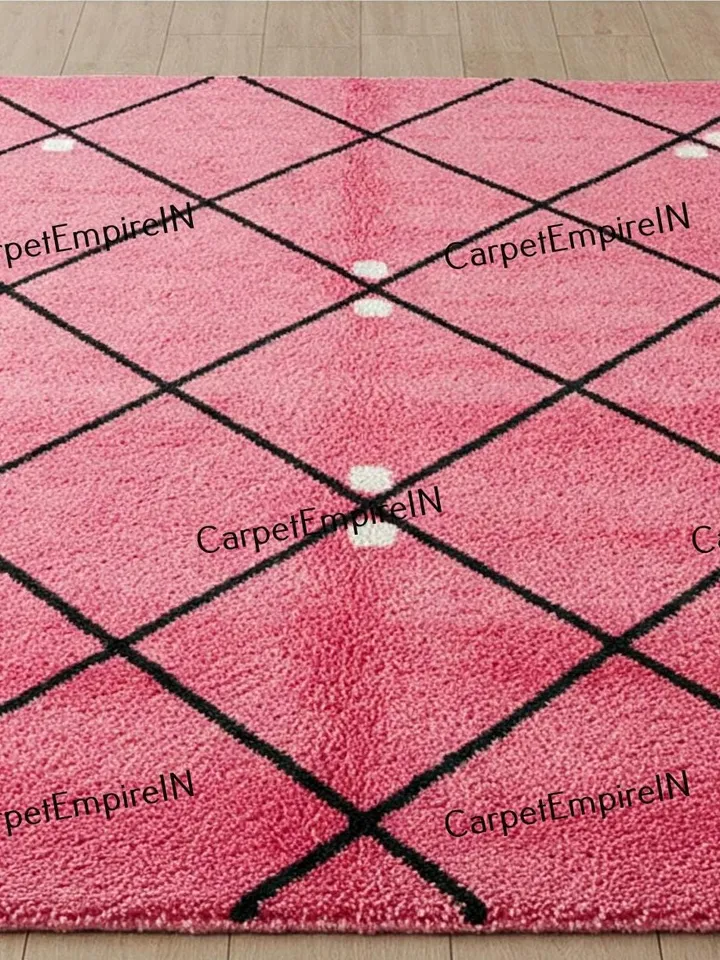 Black Pink rug – Aesthetic rug for Bedroom, Living Room, Home Decor, girls room – Available in Multiple Size 4x6,5x7,6x9,8x10,9x12,10x14