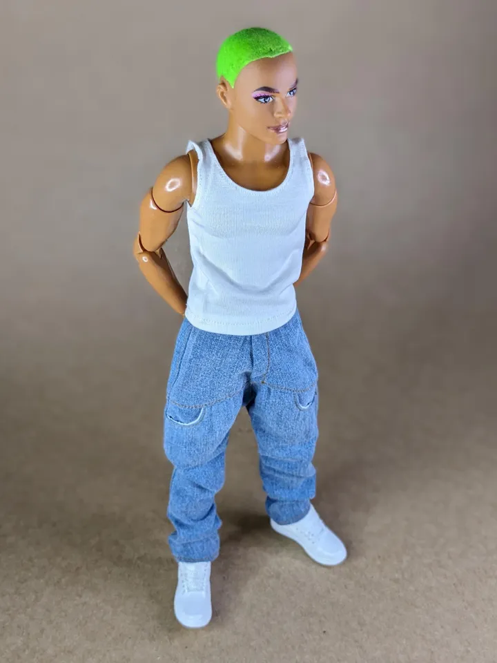 Hip-hop jeans for 12-inch fashion male doll