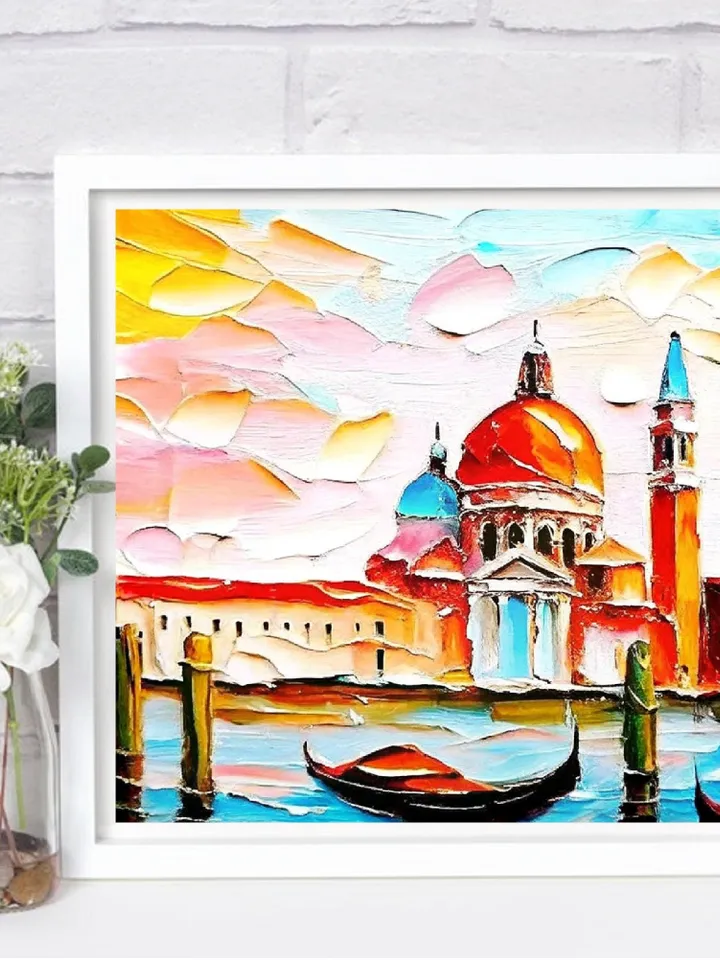 Venice Painting Italy Original Fine Art Cityscape Impasto Oil Wall Art Grand Canal Artwork Travel Gifts Impressionist Art by ArtProkopaloSv