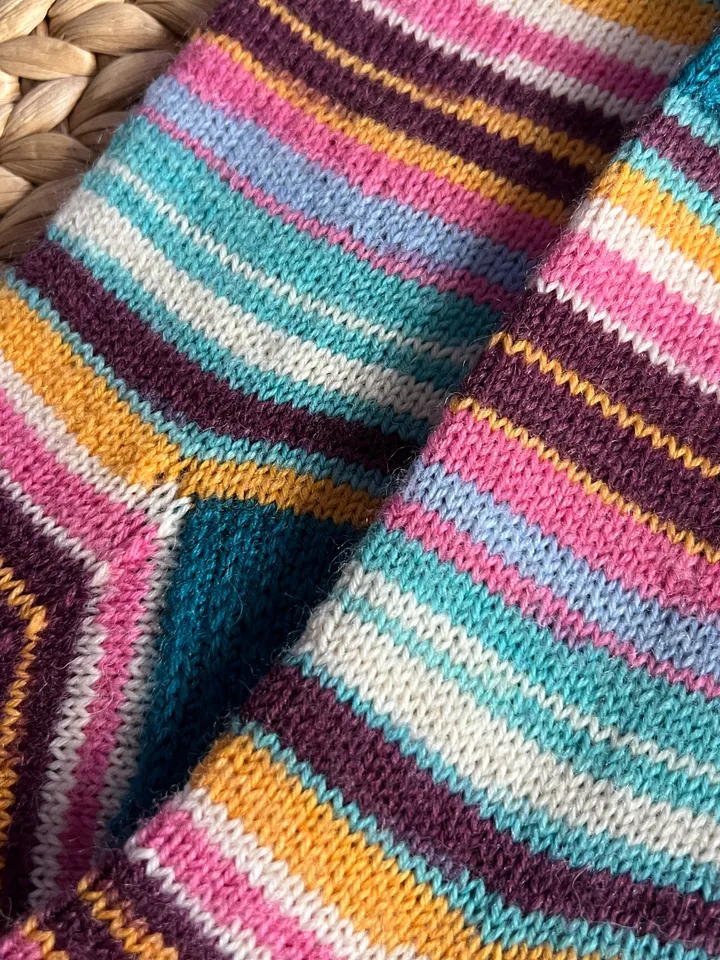 Striped womens warm handmade socks/ Warm knitted accessory