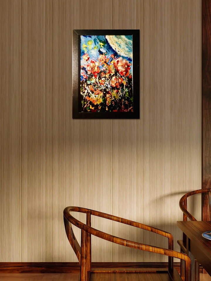 Foreign flowers fantasy Photo paper poster made with my original glass artwork