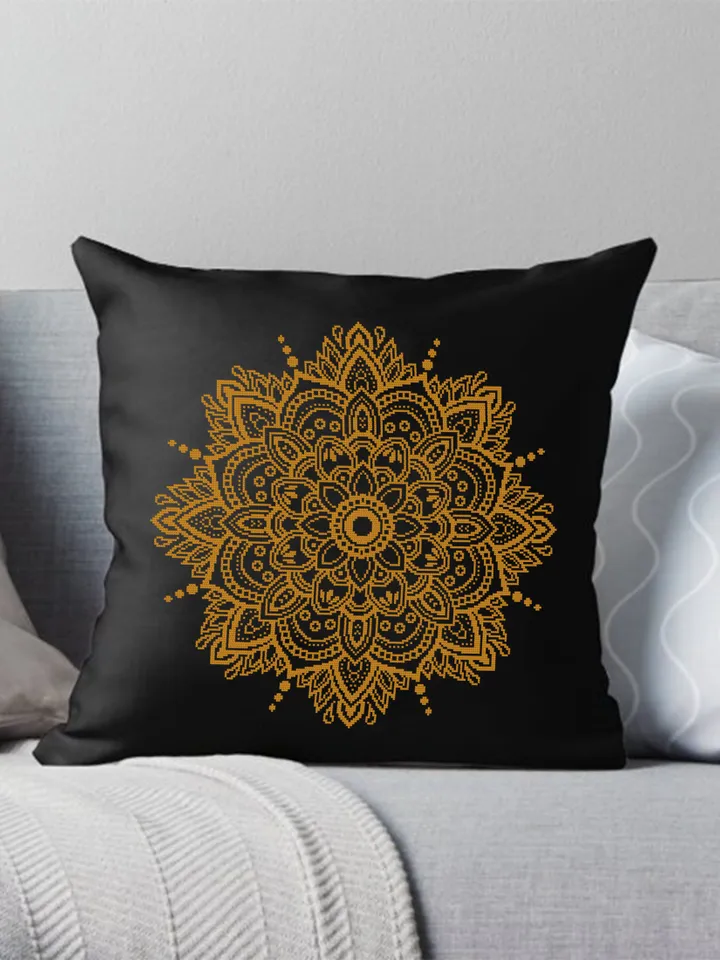 Flower mandala cross stitch pattern PDF download Monochrome cross stitch chart, Simple mandala pattern digital PDF, Mandala ornament #M263