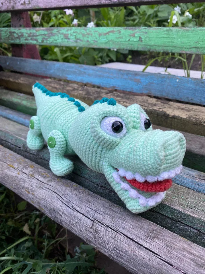PDF Amigurumi Funny Crocodile Amigurumi Animal Funny crochet crocodile Crochet crocodile pattern crocheted alligator pattern crochet animal