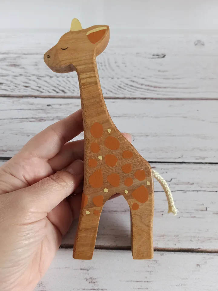 wooden toy giraffe.