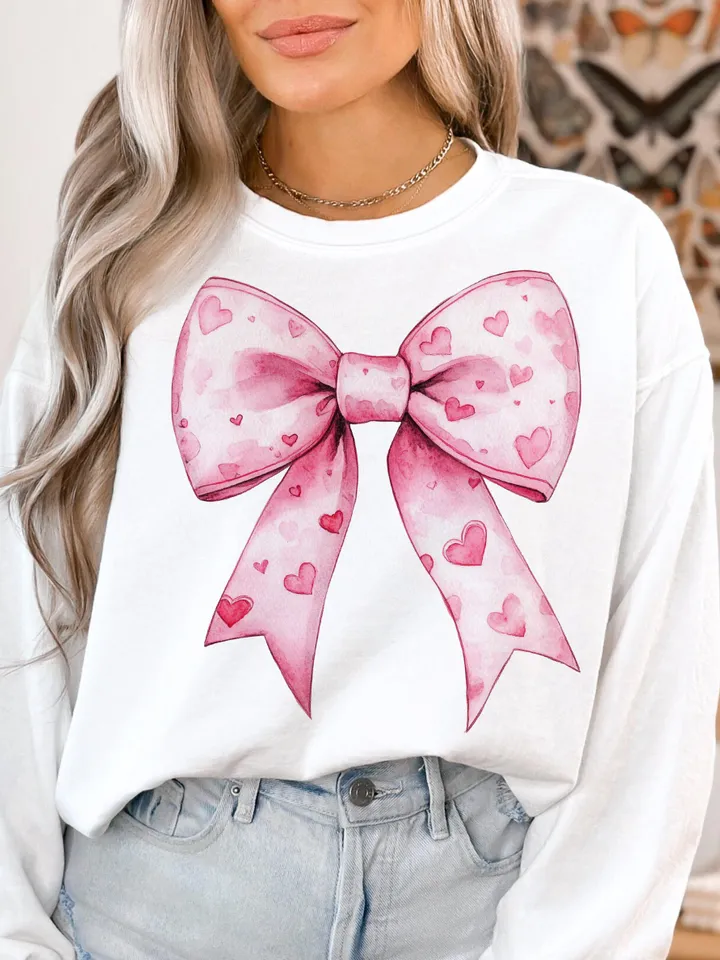 Valentine's day Heart Coquette bow Png, Retro Valentine Shirt Design, Valentine's Day Png, Valentine Love Png, valentine's day bow png