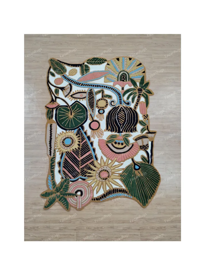 Buy 8x10 Aesthetic Hand Tufted Rug 100% Wool For Living Room, Bed Room, Kids Room In Any Size 10x14,9x12,8x10,6x9,5x8,3x5 Quick Up Guys!