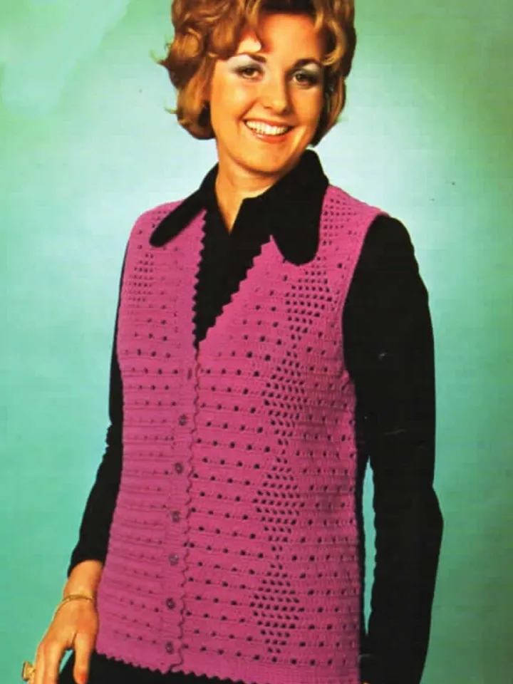 Waistcoat crochet pattern, women waistcoat pattern pdf