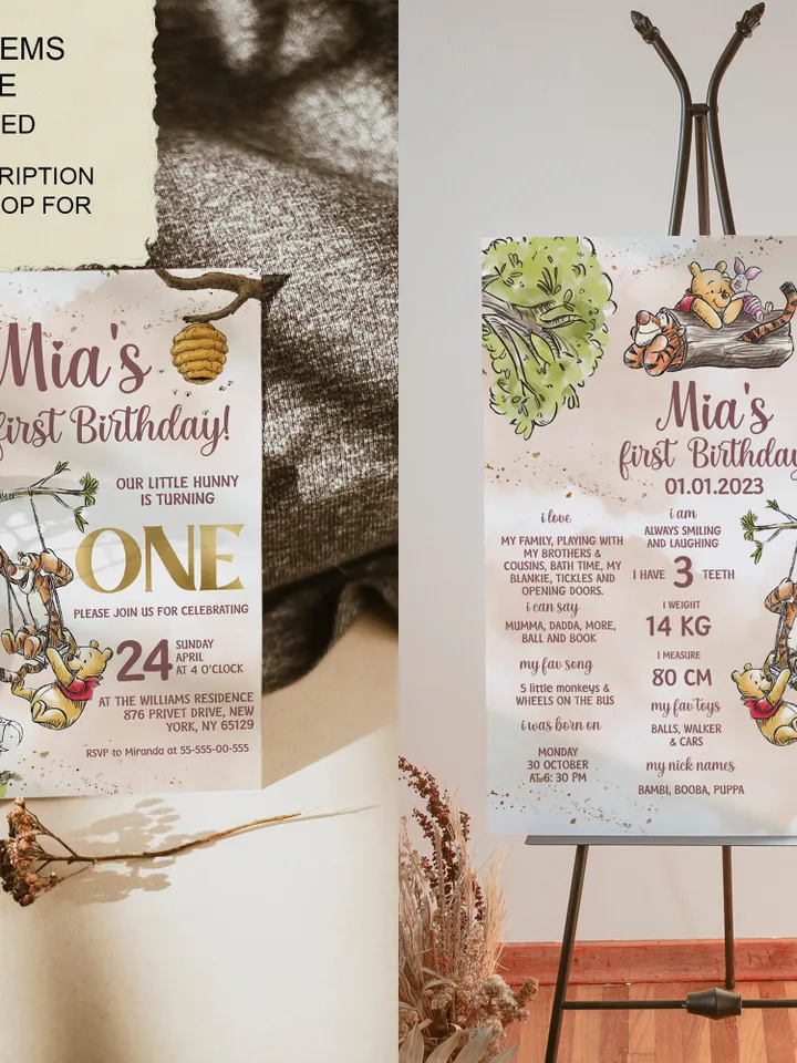 Editable Chips Label Hundred Acre Wood First Birthday party chips label; Winnie the Pooh Party; Classic Pooh Party Birthday ; wp6