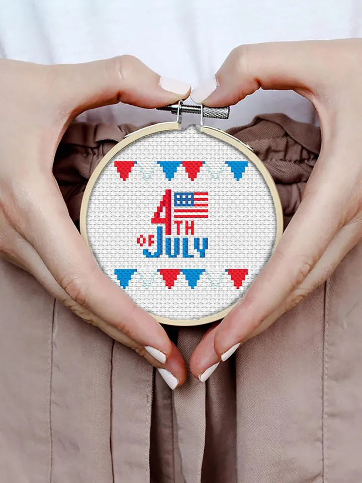 Independence Day july 4 cross stitch pattern PDF download American flag cross stitch chart, Patriotic cross stitch, Mini USA flag #T22